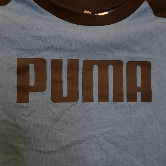 PUMA Boy's Blue Black PUMA Short-Sleeve T-shirt - Size: Medium or 7/8 - Picture 3 of 6
